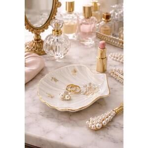 Kings Royal Limoges 1950s Birds Of Paradise Porcelain Shell Dish, 5.75x5.25”